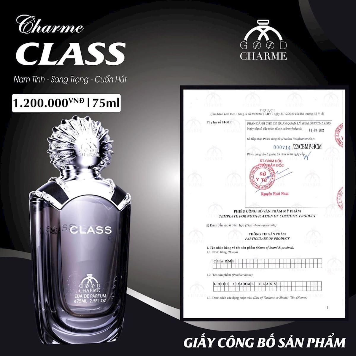 Nước Hoa Nam Good Charme Class 75ml