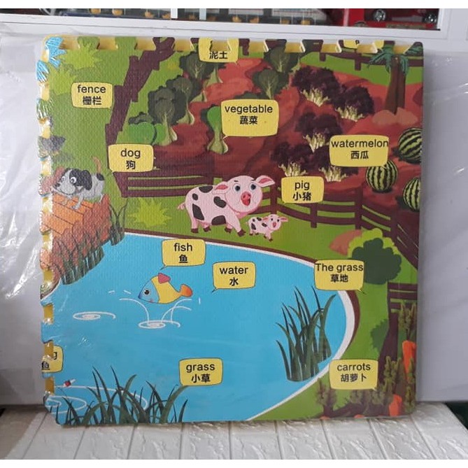 Thảm xốp ghép hoạt hình nông trại vui vẻ