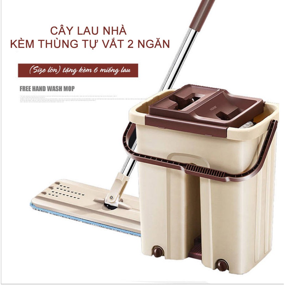 [HCM][ CẢ THÙNG VÀ CHỔI ] Bộ Chổi Lau Nhà Và Thùng Vắt Thông Minh Xoay 360 Độ- cây lau nhà đa năng- bộ cây lau nhà tự vắt- cay lau nha
