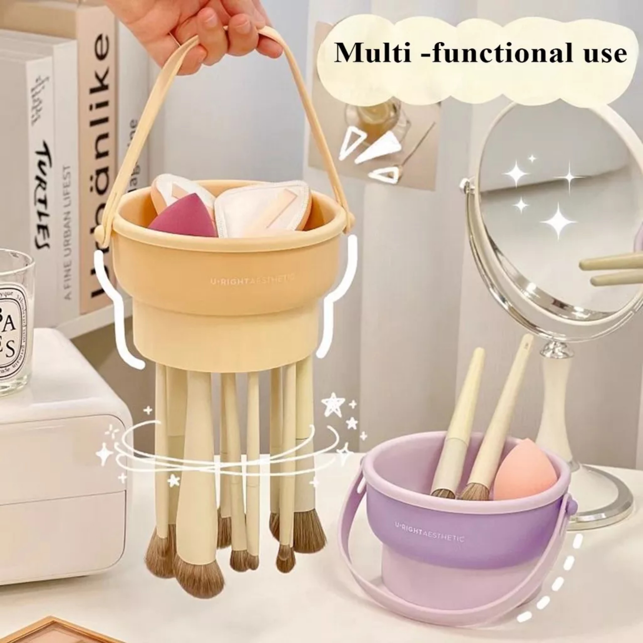 3 In 1 Silicone Makeup Brush Cleaning Box, Multi-Purpose Multi-Purpose