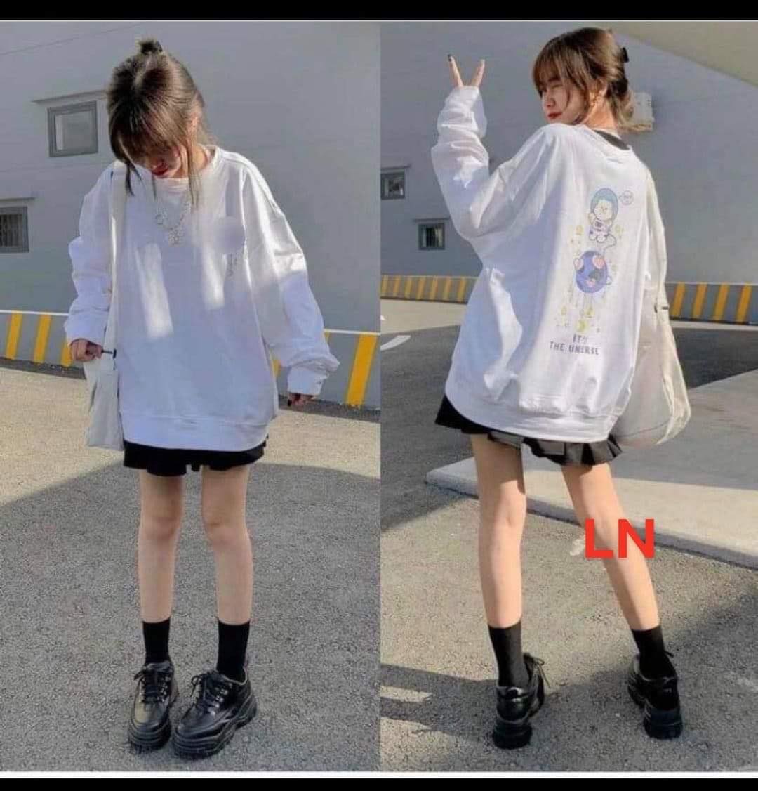 Áo sweater in gấu phi hành gia - LN4332