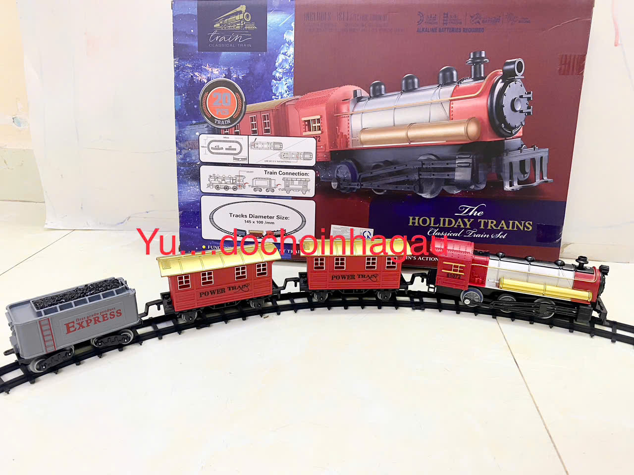 [HCM]Đồ Chơi Tàu Hoả - Xe Lửa Classic Train, xe lửa Ben có âm thanh còi tàu, xe chạy, có đèn
