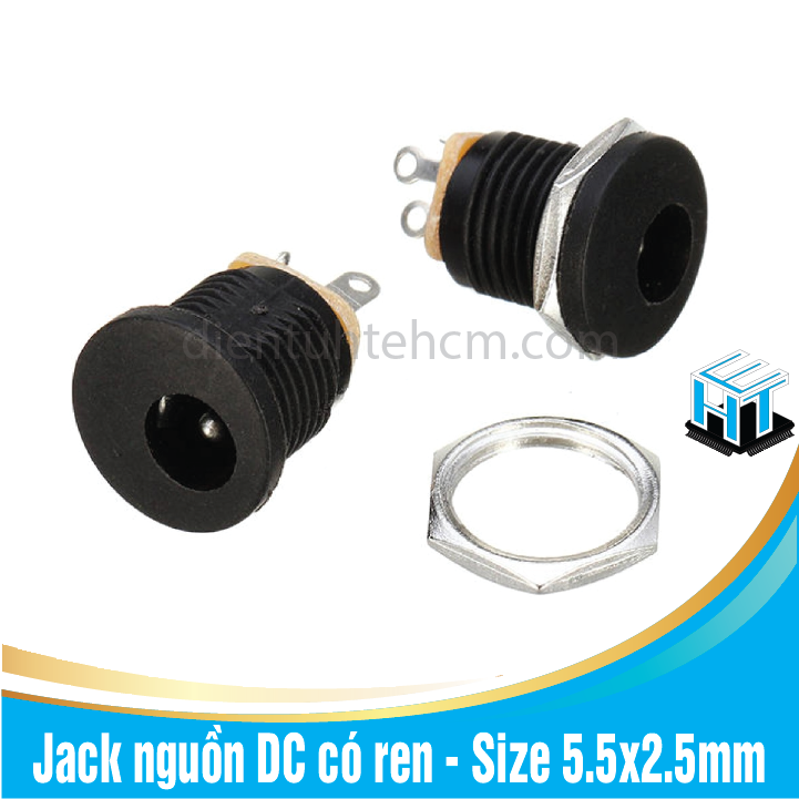 Set Combo  Jack nguồn DC có ren - Size 5.5x2.5mm ( DC-022)