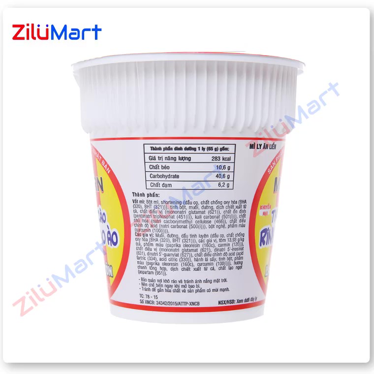 Mì ly Modern vị lẩu thái tôm (thùng 24 ly) loại 65g