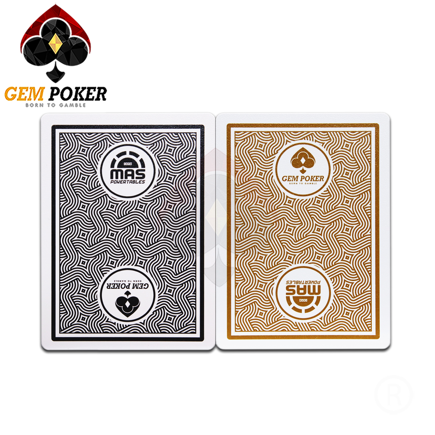 BÀI GEM POKER ONYX & MUSTARD 100% PLASTIC