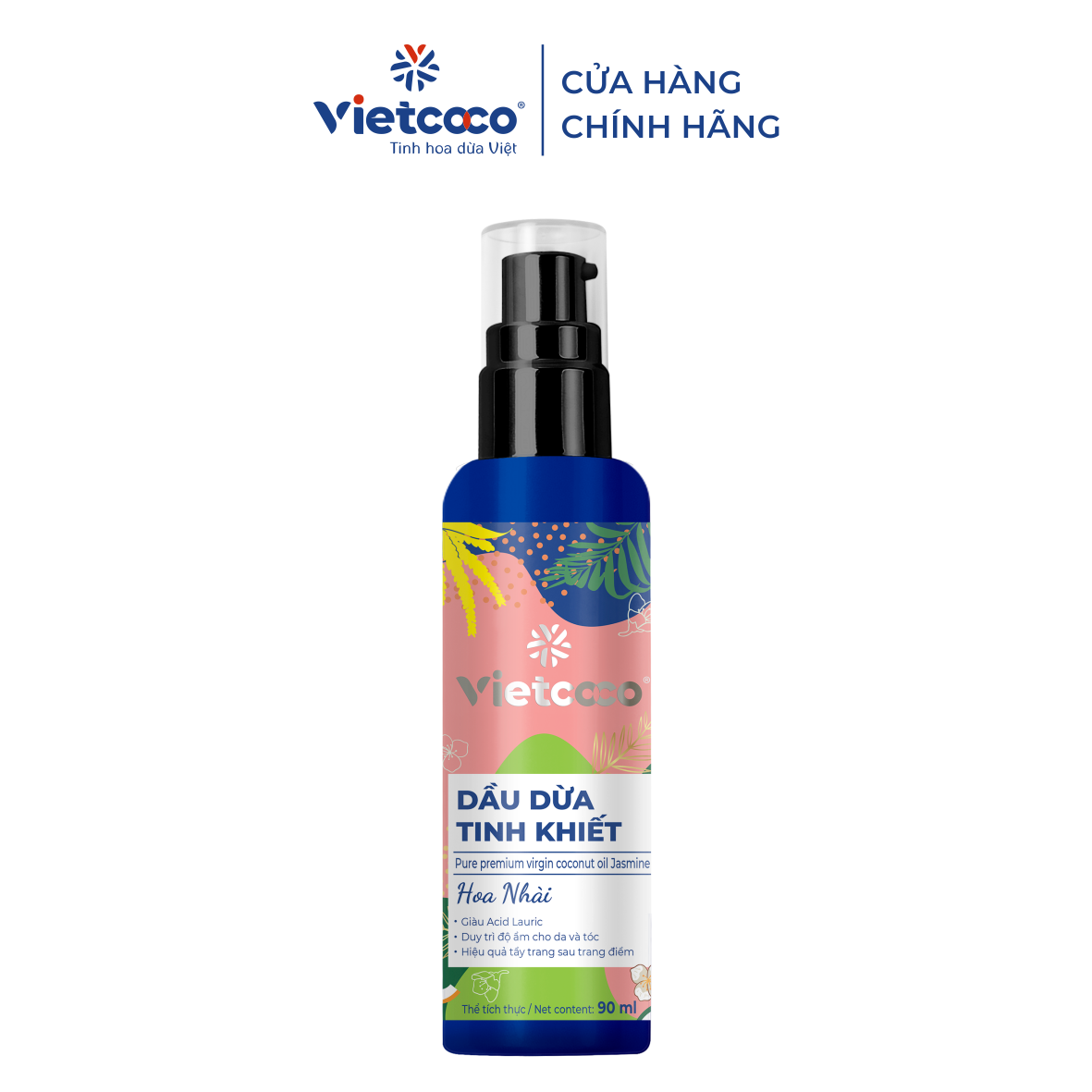 Dầu dừa tinh khiết mỹ phẩm Vietcoco Hoa Nhài 90ml