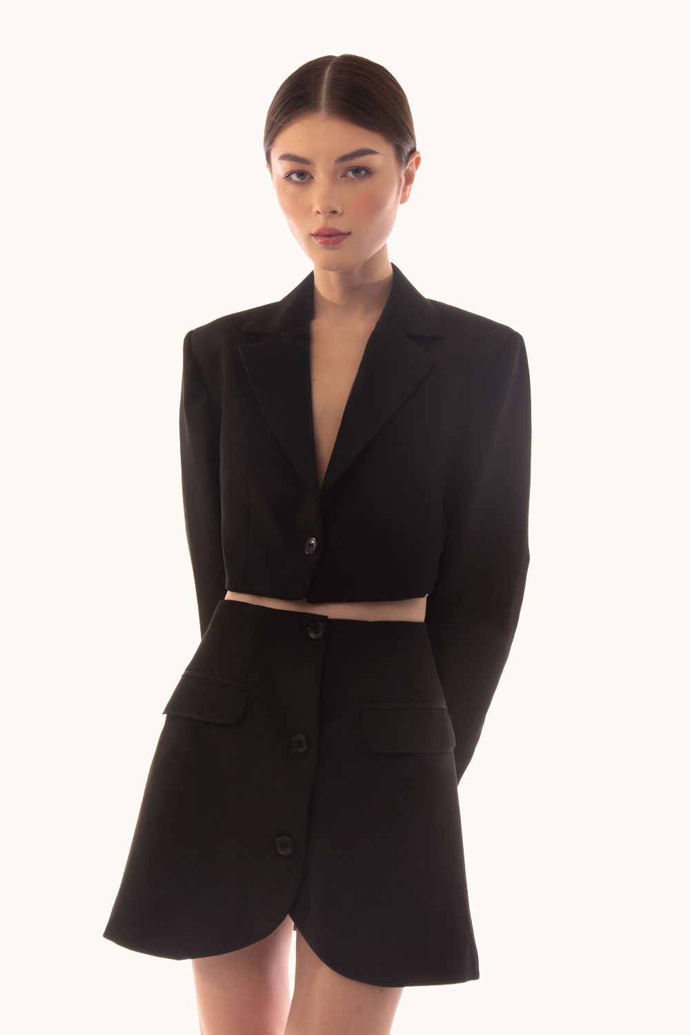 DAPHALE - Set Áo Blazer Croptop và Chân Váy Elodie