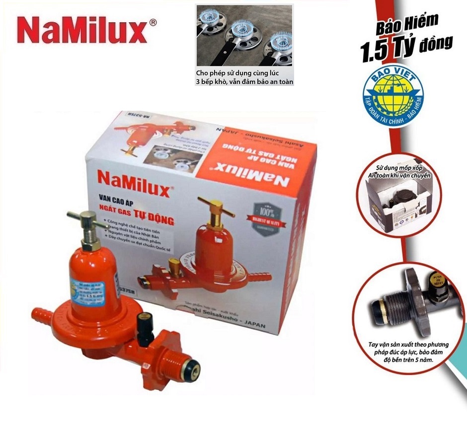 BỘ VAN CAO ÁP NGẮT GAS TỰ ĐỘNG NAMILUX NA-537SH-VN BẢO VỆ AN TOÀN ( SỬ DỤNG ĐƯỢC CHO CÙNG LÚC 3 BẾP KHÒ )