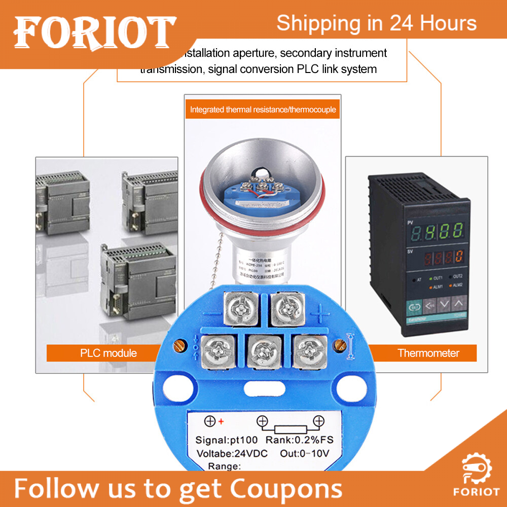 Foriot PT100 Temperature Sensor Temperature Transmitter Isolated Detector Module -40~ 120 Degree -4-20MA 24V