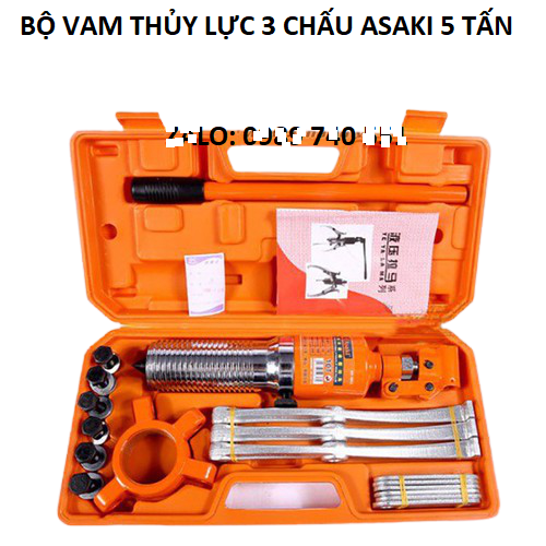cảo thủy lực 3 chấu Asaki 5 Tấn - vam thủy lực Asaki 5T