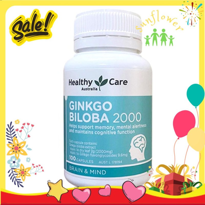 Bổ não Healthy Care Ginkgo Biloba 2000mg 100 viên của Úc - Shop Sunflower cao cấp