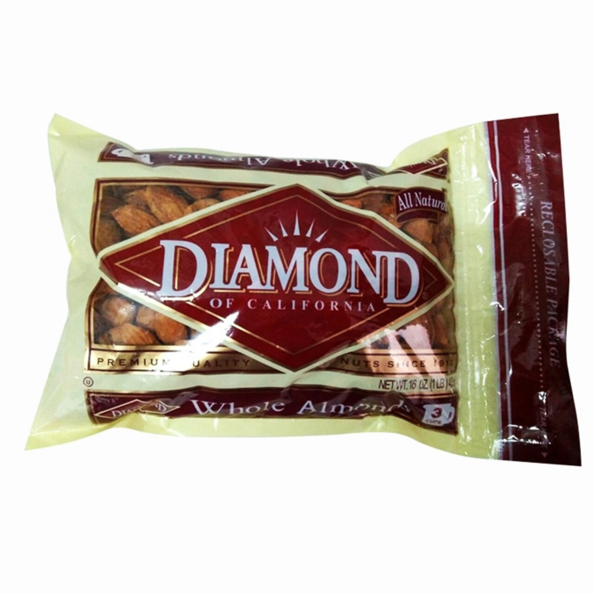[HCM]Combo Quả Óc Chó 453g + Hạnh Nhân 453g Diamond (Nhập khẩu Mỹ)
