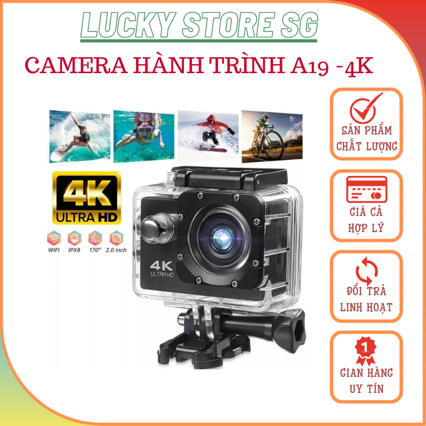 Camera Hanh Trinh Gia Re, Camera Thể Thao Eken- Camera 4K Ultra Hd Wifi, Phiên Bản Mới Nhất 4.0, Kết Nối Smartphone Bằng Ứng Dụng, Bh 1 Đổi 1 Trong 12 Tháng