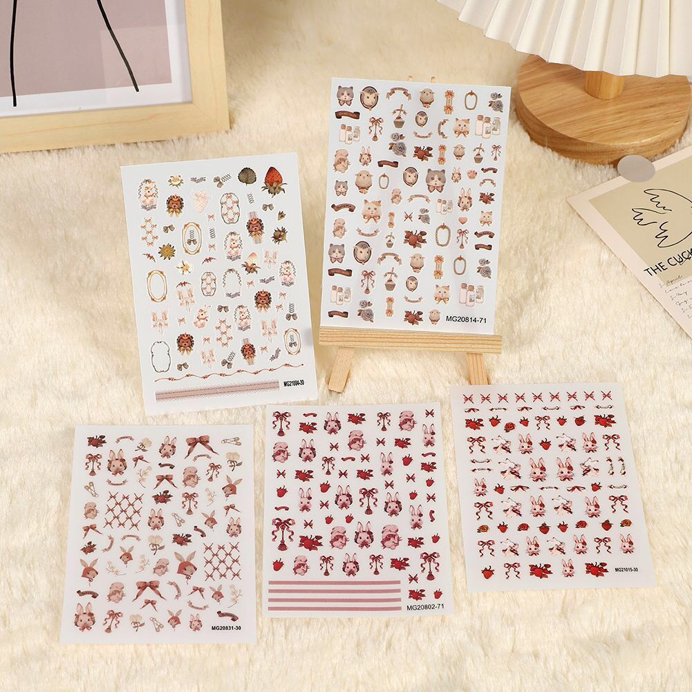 Miếng dán móng tay, sticker nail lá bài, thỏ, gấu, thương h.iệu