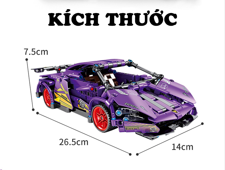 Mô Hình Lego Xe Đua Lamborghini Tím