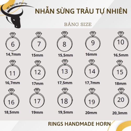 Nhẫn sừng trâu tự nhiên, sang trọng