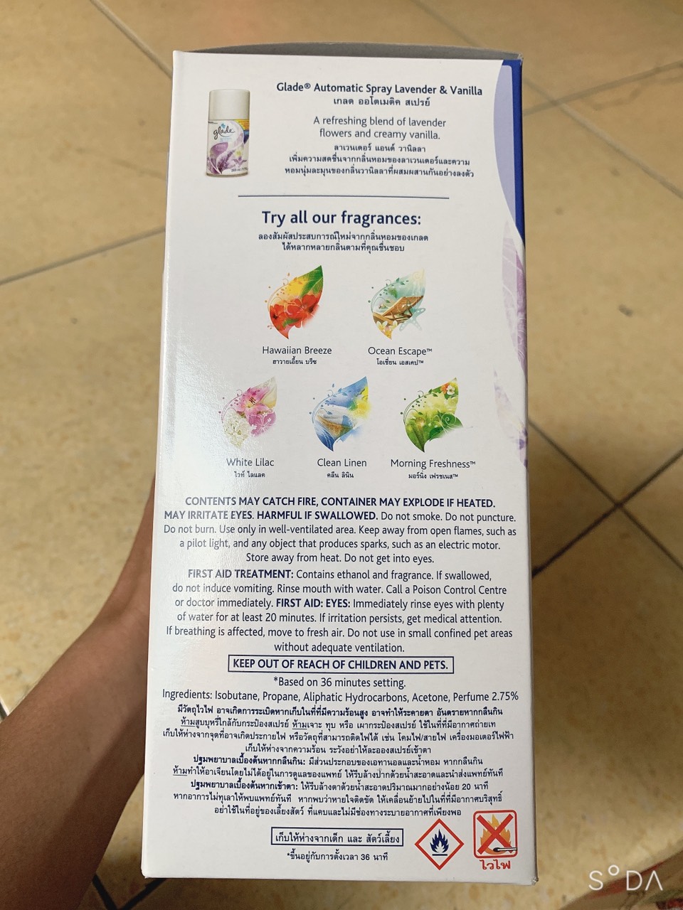 Bộ Máy xịt thơm phòng GLADE hương Lavender Vani
