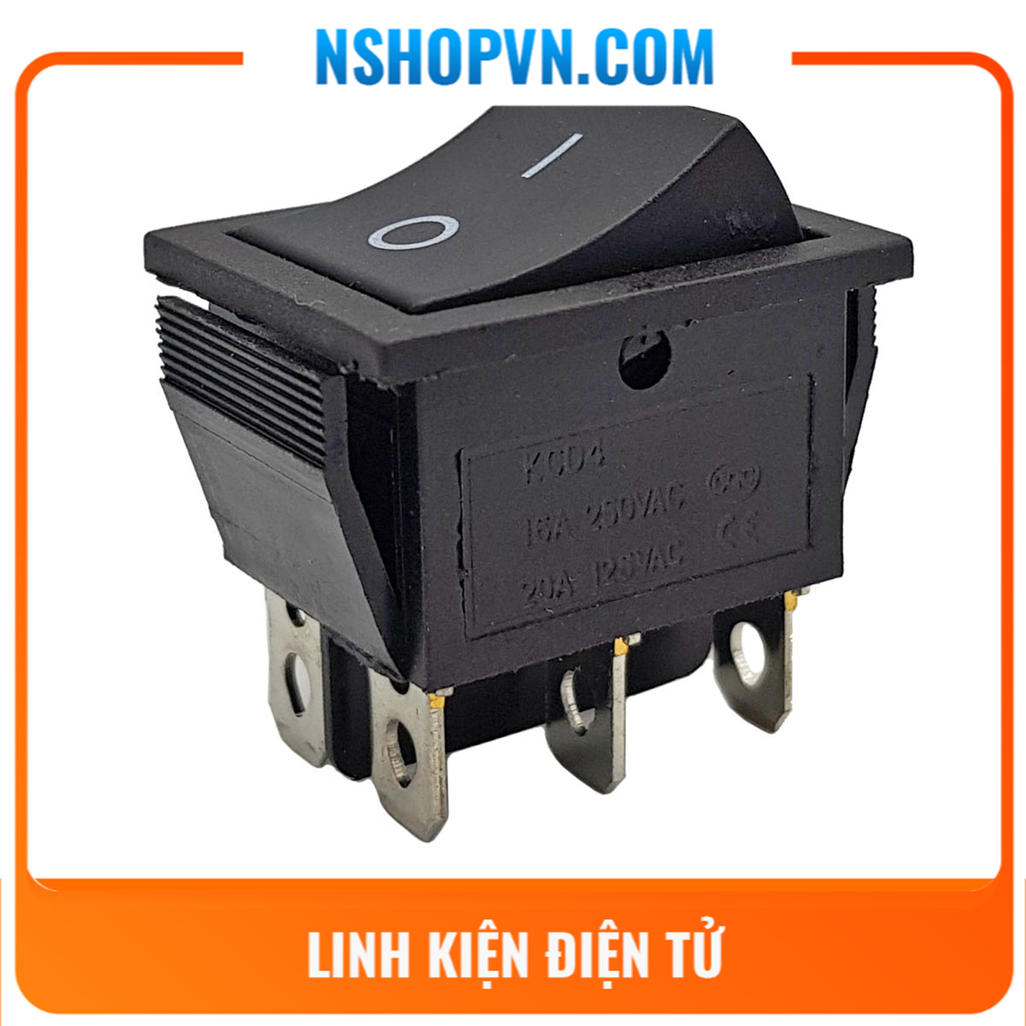 Công tắc bập bênh 6 chân 2 trạng thái KCD4 25x31mm