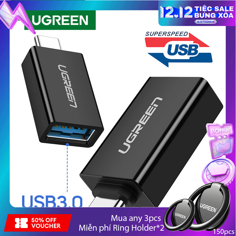 UGREEN USB-C Type C Male to USB 3.0 Female Adapter with OTG Function