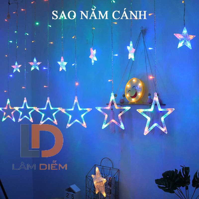 Đèn Trang trí dạng rèm trăng sao 2m5 12 sợi thả