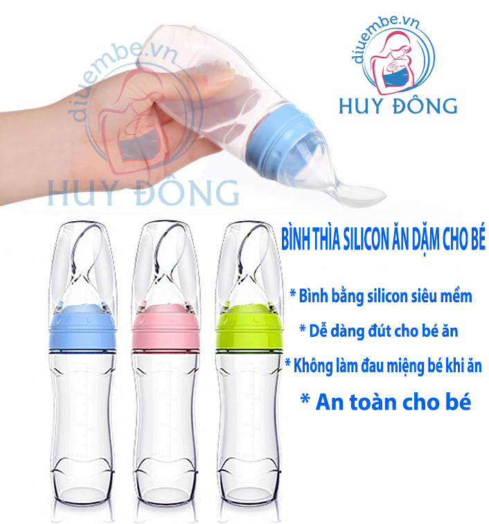 BÌNH THÌA SILICON ĂN DẶM CHO BÉ