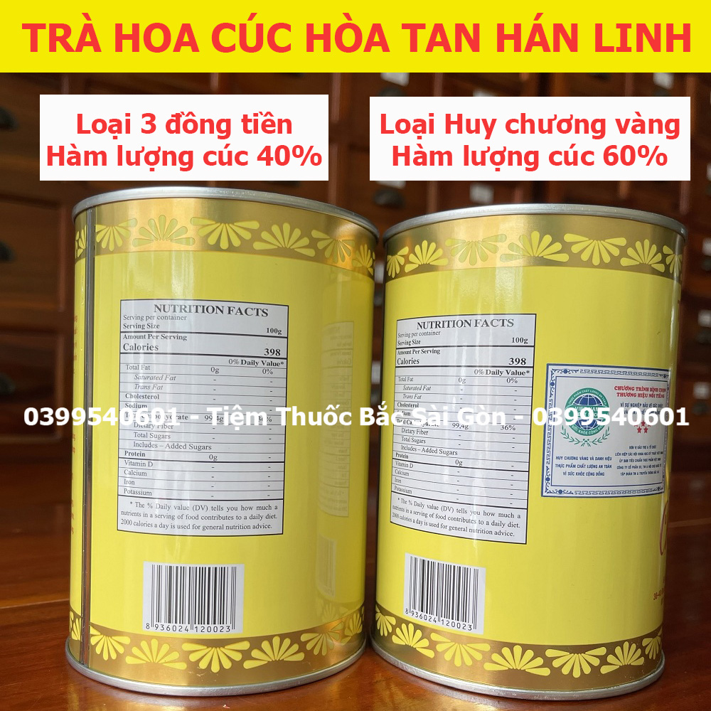 Trà Cúc Hòa Tan Hán Linh Lon 400g - Loại Huy Chương Vàng