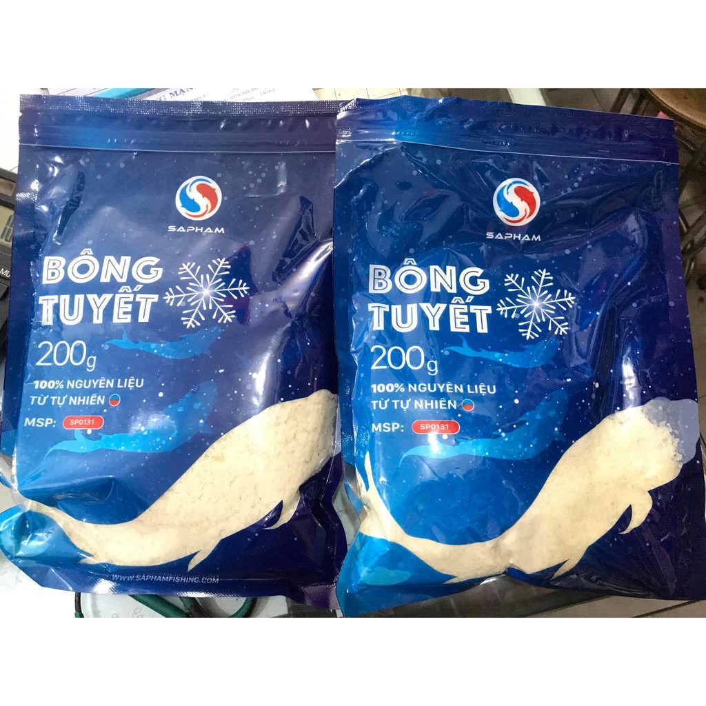 Mồi câu cá Bông Tuyết SaPham - Thính dụ cá 200g