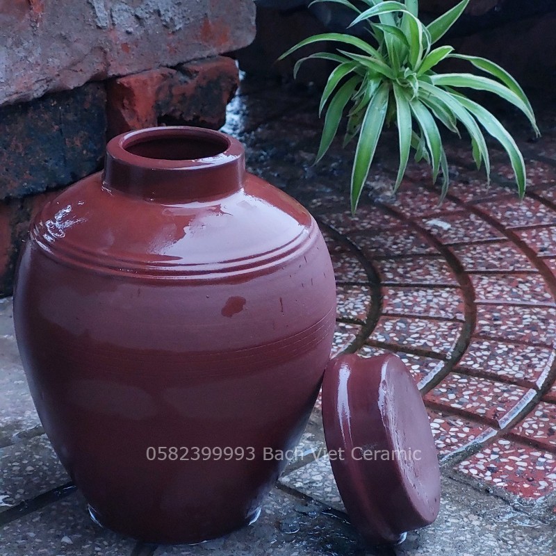 Chum sành bát tràng 1l cao cấp (Gốm sứ Bách Việt Bát Tràng)