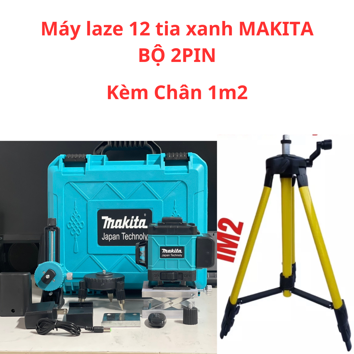 Máy cân bằng laze 12 tia xanh Makita full box theo phân loại