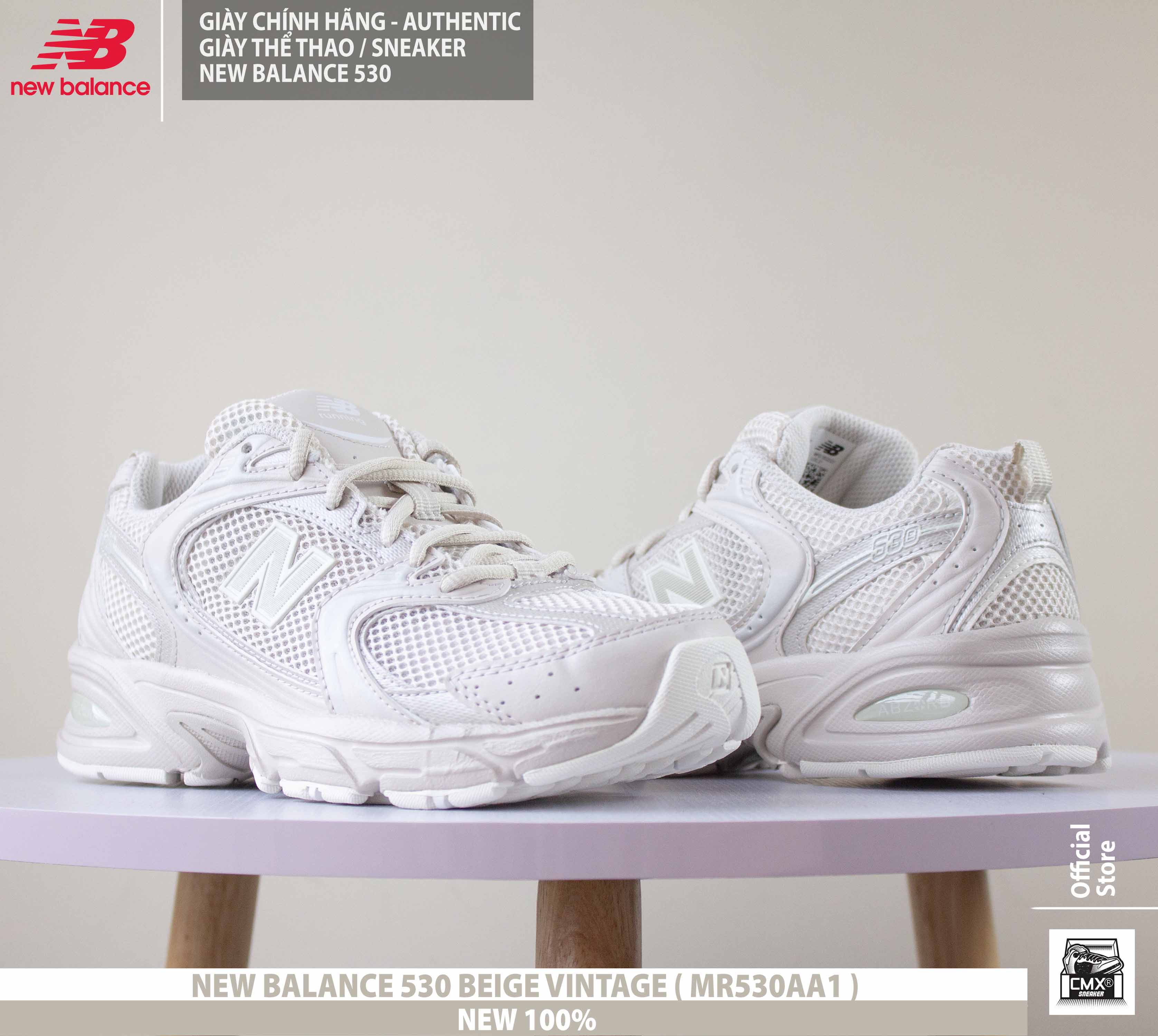 [ HÀNG CHÍNH HÃNG CÓ SẴN ] Giày New Balance 530 BEIGE VINTAGE ( MR530AA1 ) - AUTHENTIC 100%