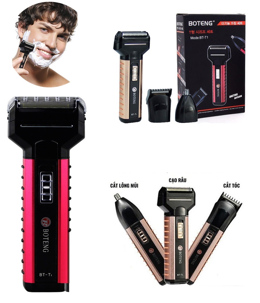 [ BẢO HÀNH 12 THÁNG ] Máy Cạo Râu Đa NăngTrọn Bộ 3 Trong 1 ( Cắt tóc - Cạo Râu - Tỉa Lông Mũi )