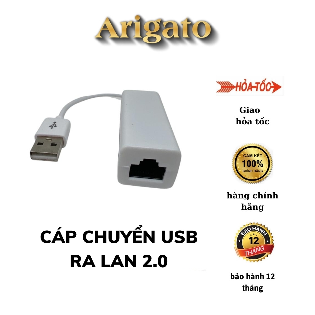 Cáp chuyển usb ra lan, usb to lan rj45 chuẩn 2.0