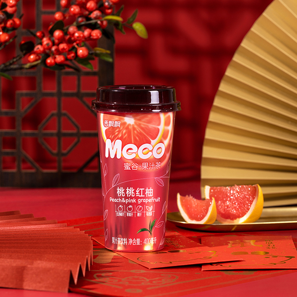 Trà hoa quả Meco vị đào bưởi 400ml