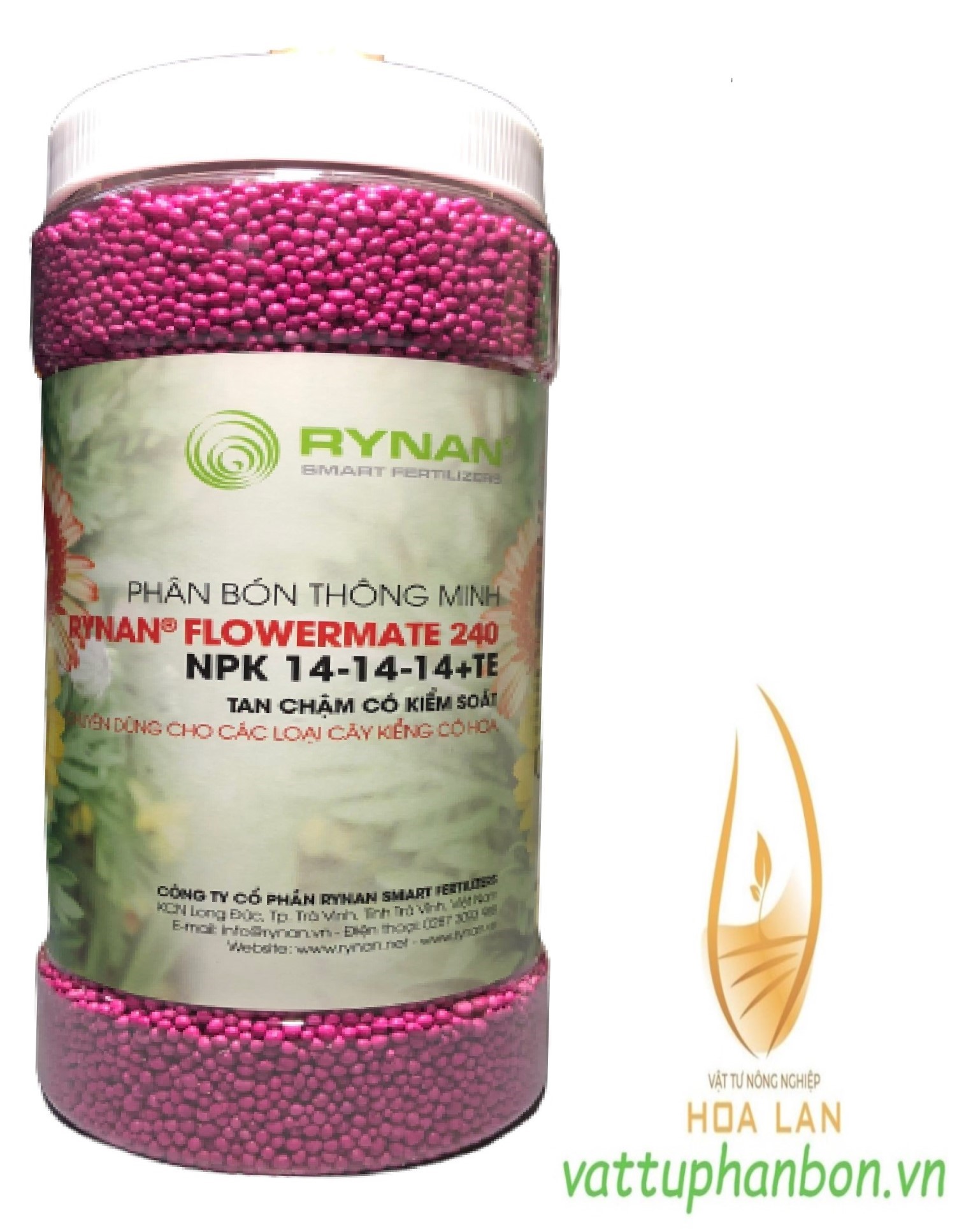 Phân bón thông minh rynan flowermate 240 npk 14-14-14+te - #508a# 1.25kg