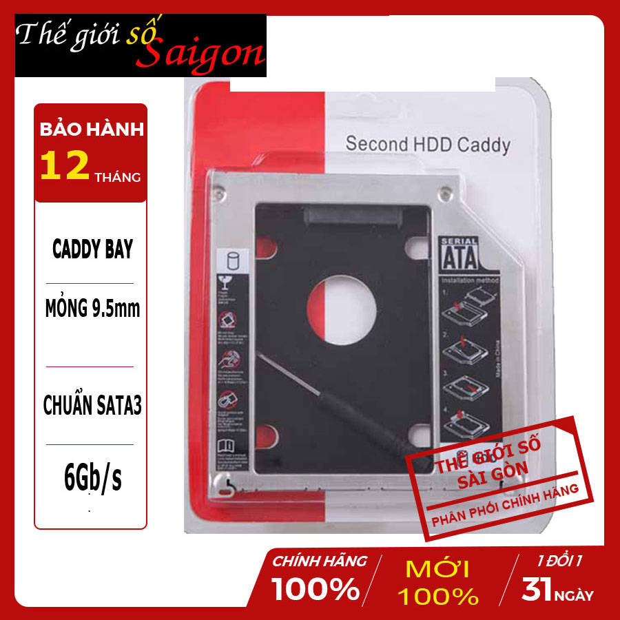 Caddy Bay mỏng 9.5mm dùng cho Laptop