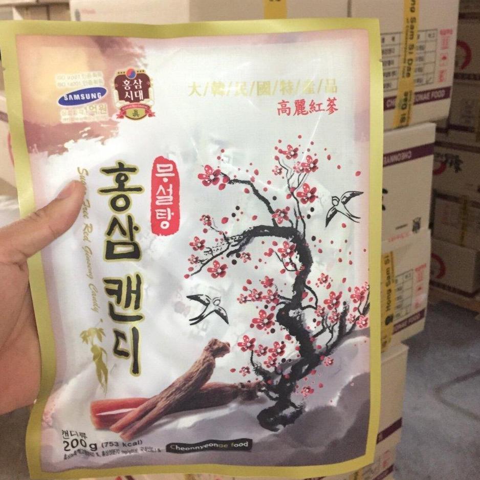 Combo 2 gói kẹo Hồng Sâm không đường 200gr Hàn Quốc