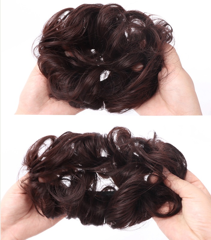 Búi tóc cột xoăn xù J25C, tóc giả nữ Sỉ 25k