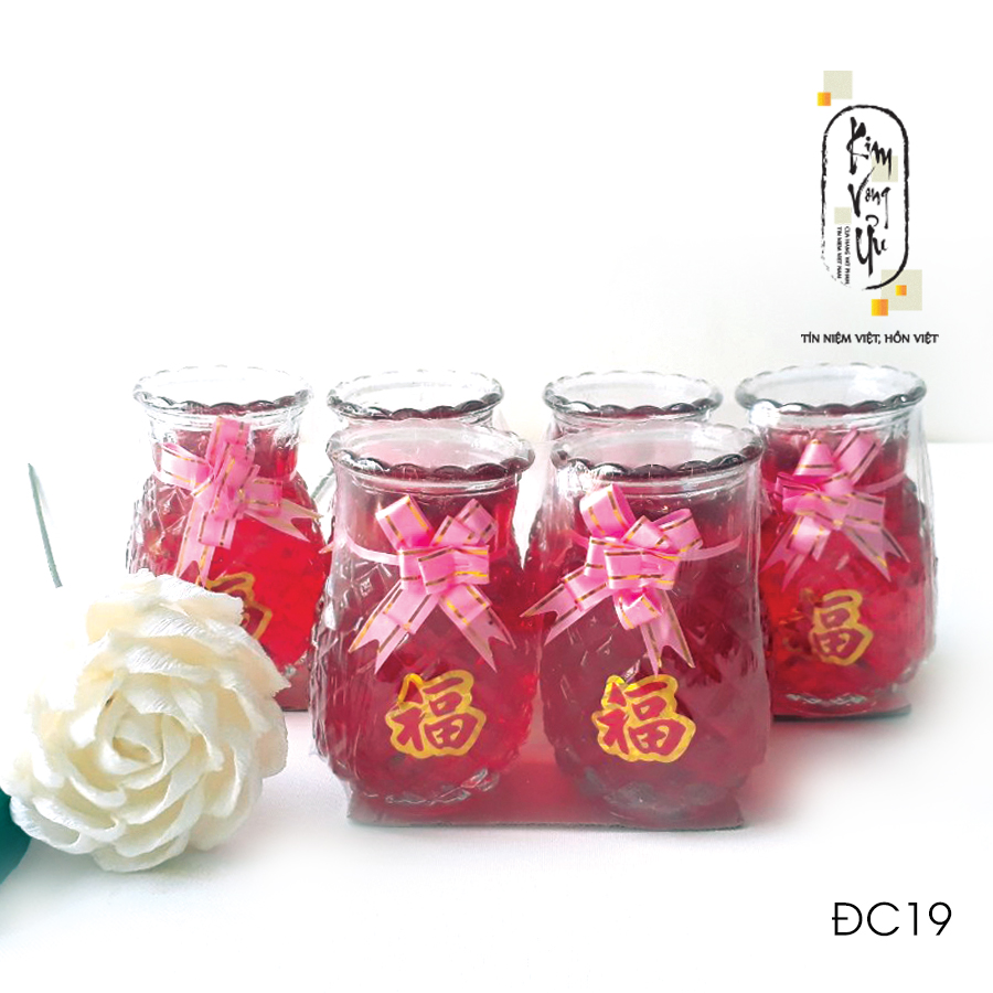 Đèn cầy ly cúng Trái Thơm Đỏ ĐC19 cao 12 cm (Giá một cặp)
