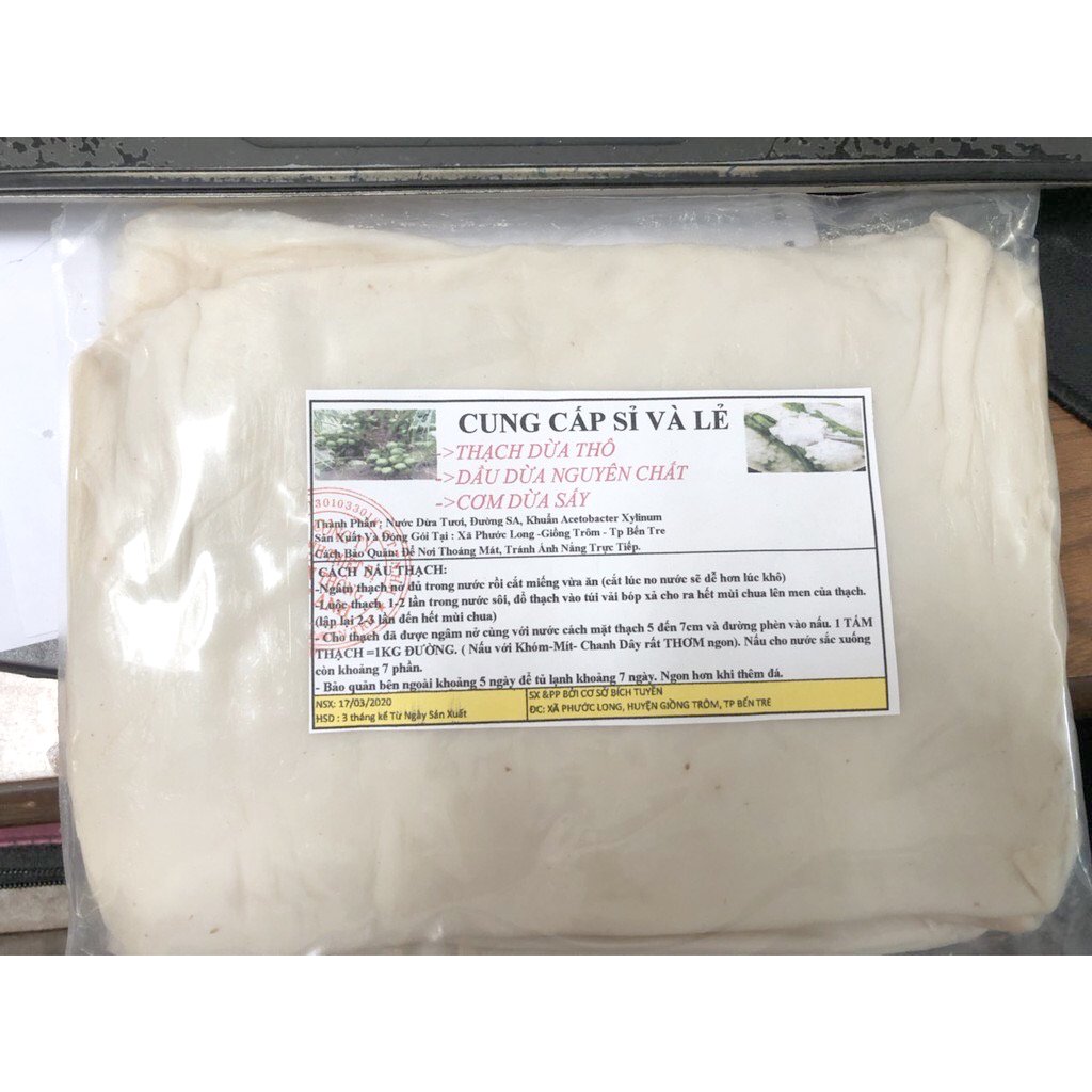 1kg THẠCH DỪA THÔ NGUYÊN CHẤT - THẠCH DỪA ÉP KHÔ