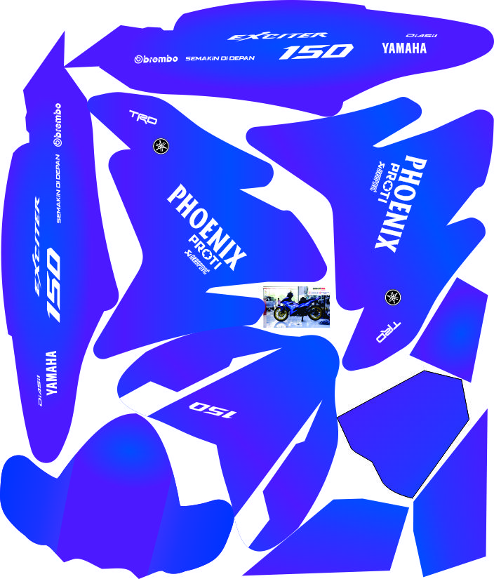 Tem Trùm Exciter 150 Xanh Tím,Team Decal Ex 150 PHOENIX