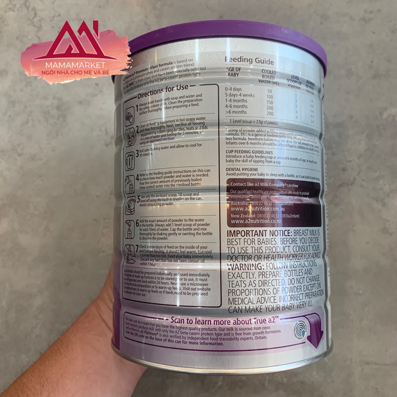 Sữa A2 Platinum đủ số 1.2.3.4 - lon 900gr [ Mẫu mới & Date 2025 ]