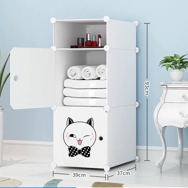 [HCM]Tủ Nhựa ghép  3 ngăn  full ô siêu dễ thương