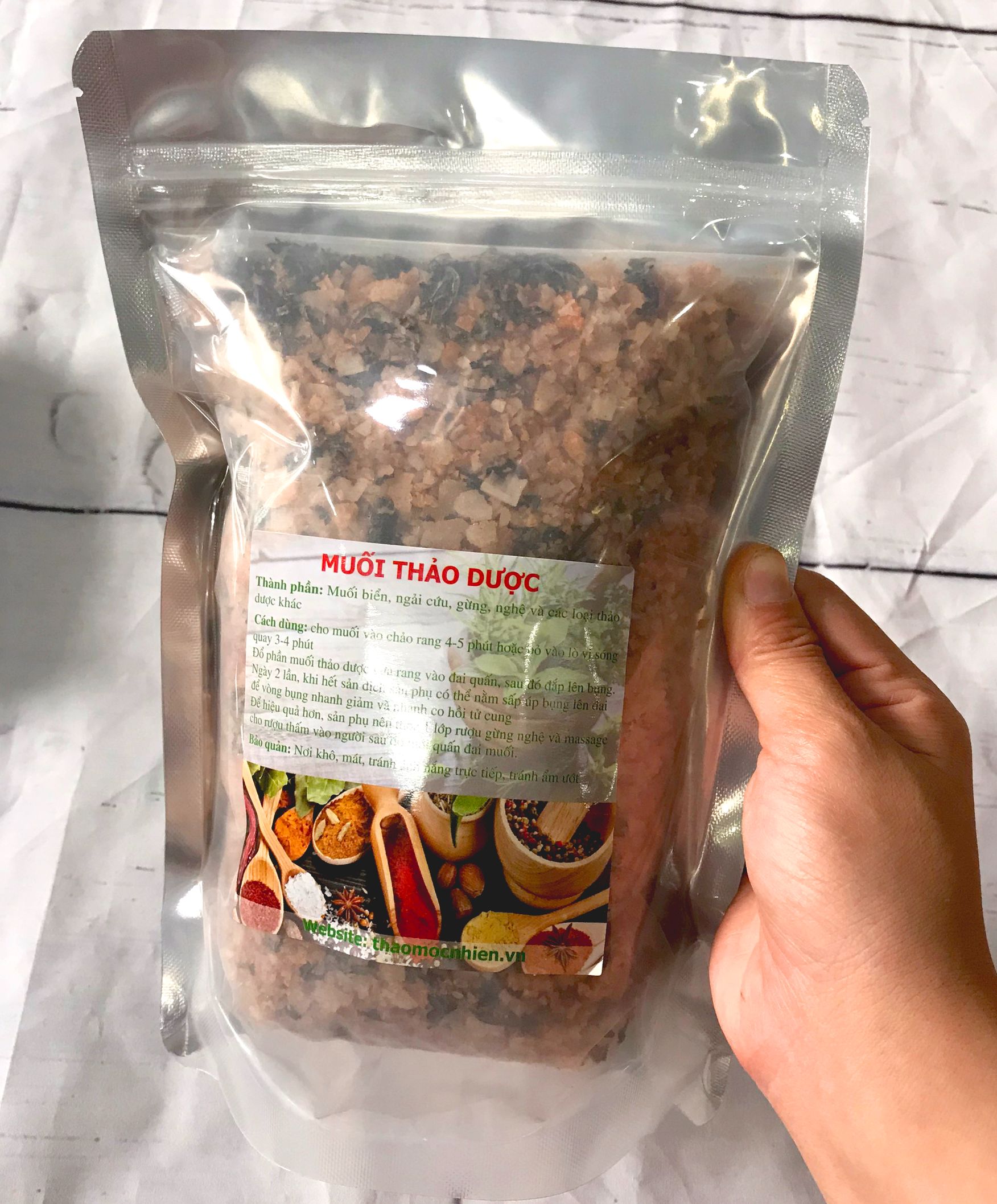 Muối thảo dược chườm bụng sau sinh( 800gr/bịch)