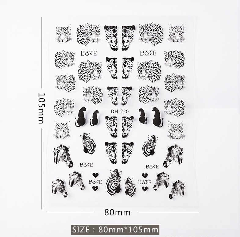 Sticker Nail | Hổ Cọp Đen Siêu Ngầu | Hình Dán Móng