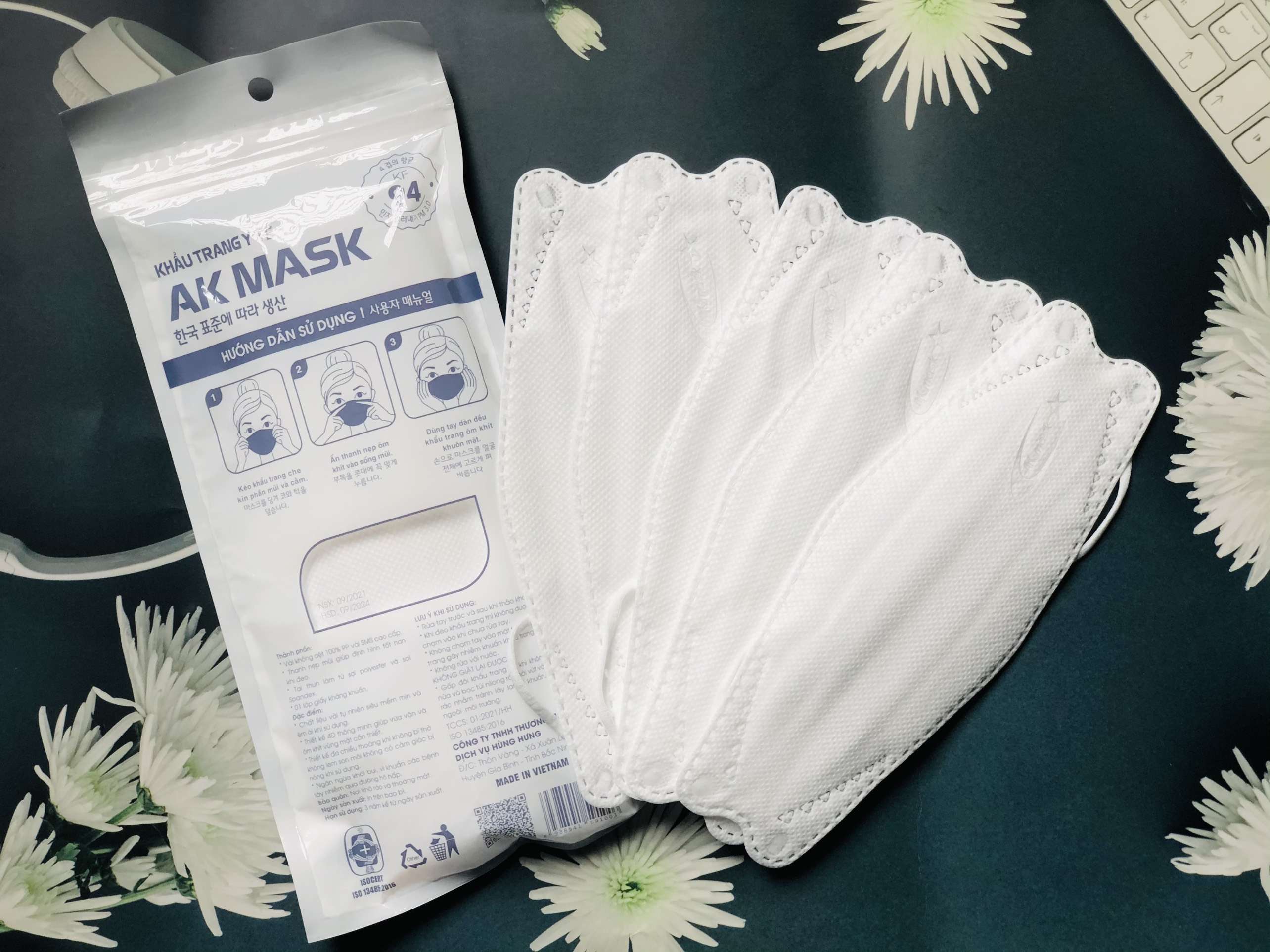 [COMBO 20 CÁI] KHẨU TRANG KF94 AK MASK - CHỐNG BỤI, KHÁNG KHUẨN, DÂY ĐEO THUN ÊM TAI, THỜI TRANG CAO CẤP