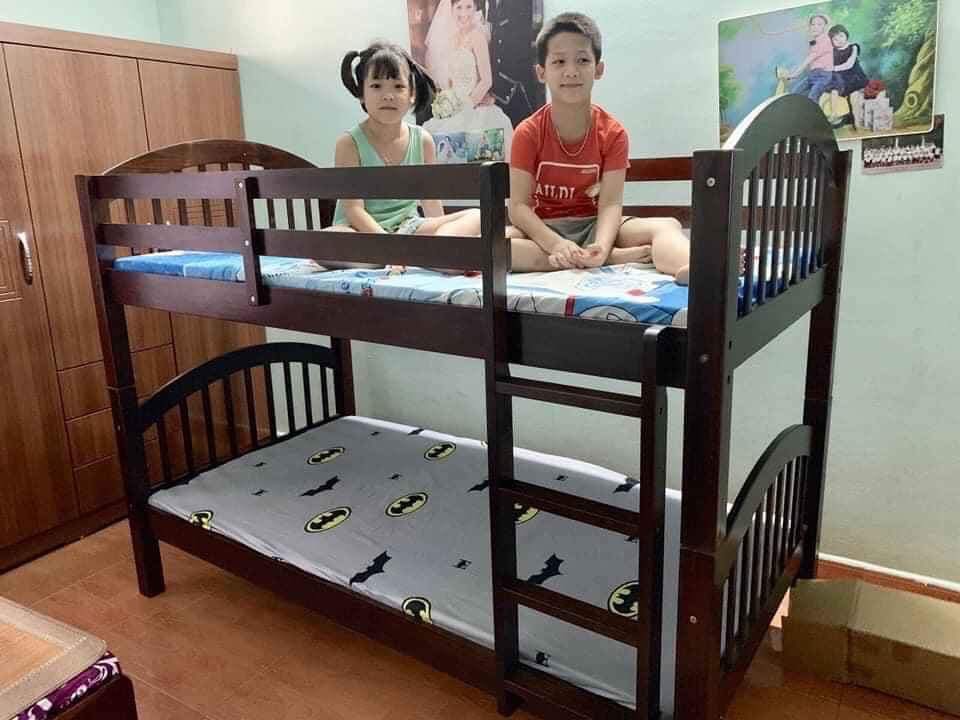Giường Tầng Uni Gỗ Tự Nhiên - Nâu