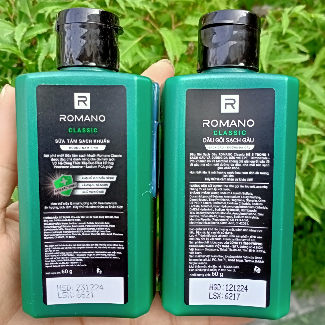 Bộ sữa tắm 60g + Dầu gội Romano 60g