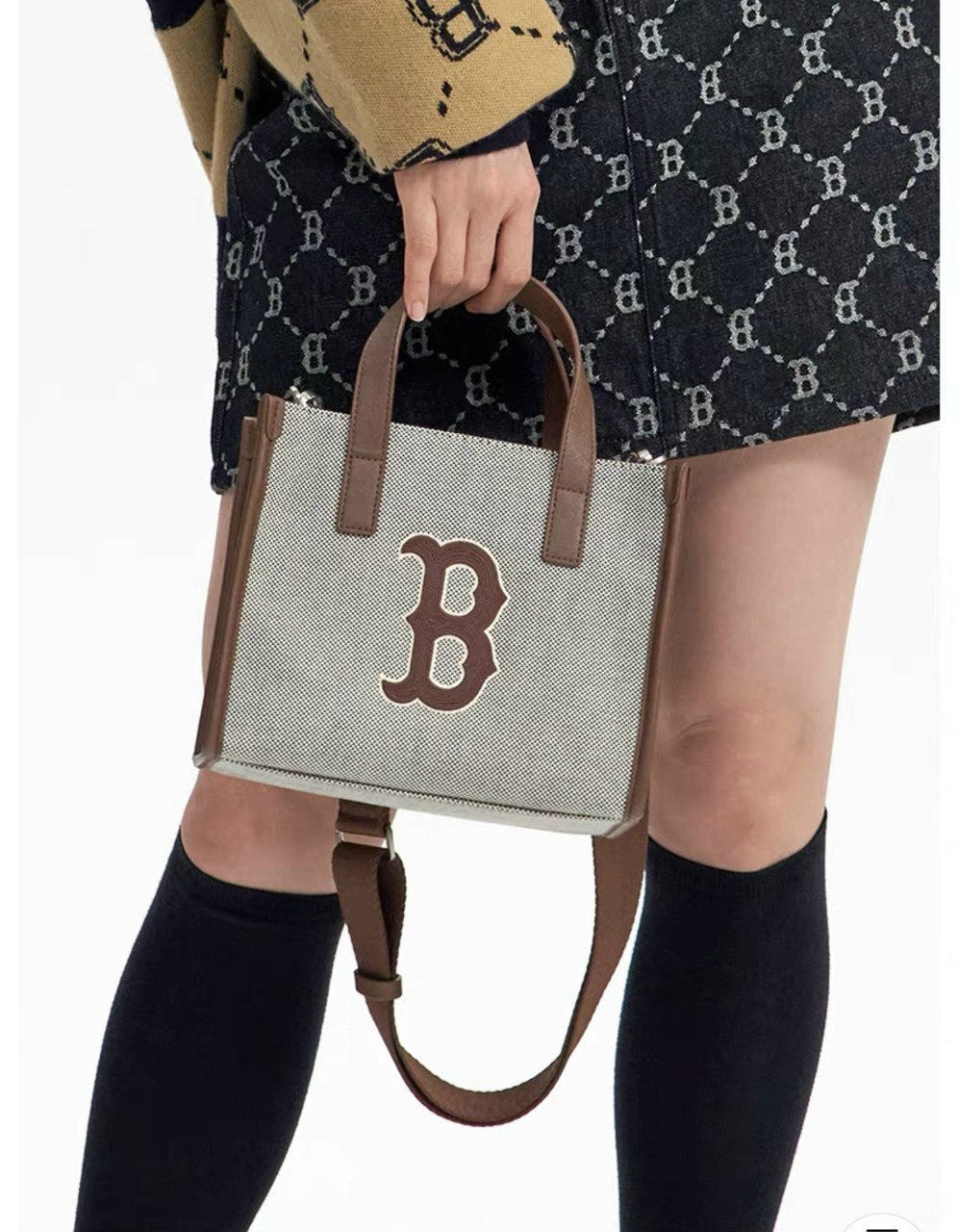 Túi đeo chéo quai xách basic canvas tote size 23 (đen / nâu / xanh)