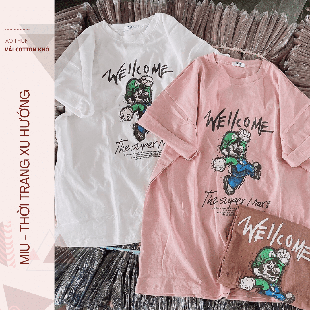 Áo Thun Áo Phông Tay Lỡ Nam Nữ Form To Rộng Unisex Hàng Quảng Châu Chất Cotton Mát Mẻ - MixASale Áo Thun Áo Phông Tay Lỡ Nam Nữ Form To Rộng Unisex Hàng Quảng Châu Chất Cotton Mát Mẻ - Mixasale
