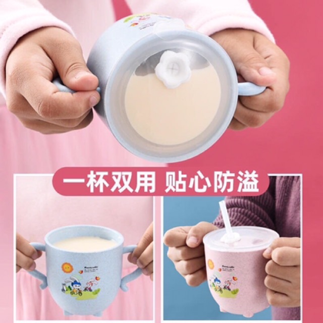 Cốc uống nước lúa mạch kèm ống hút